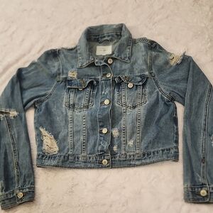 NanaMacs Distressed Blue Denim Jacket